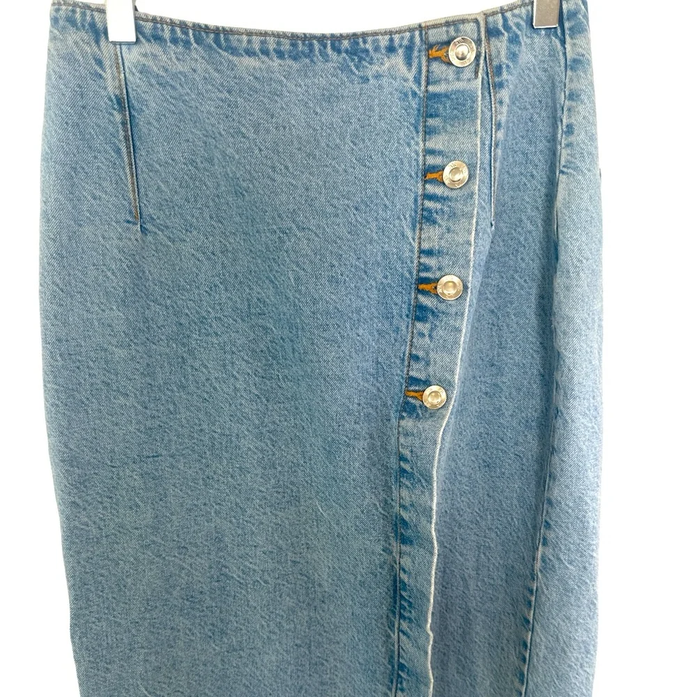 Zara Crossover Denim Midi Skirt - Picture 8 of 13